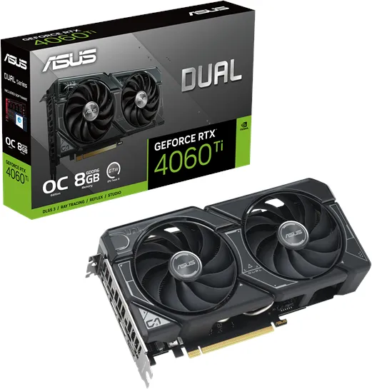 ASUS GeForce RTX 4060 Ti DUAL OC - 8GB GDDR6 RAM - Tarjeta gráfica